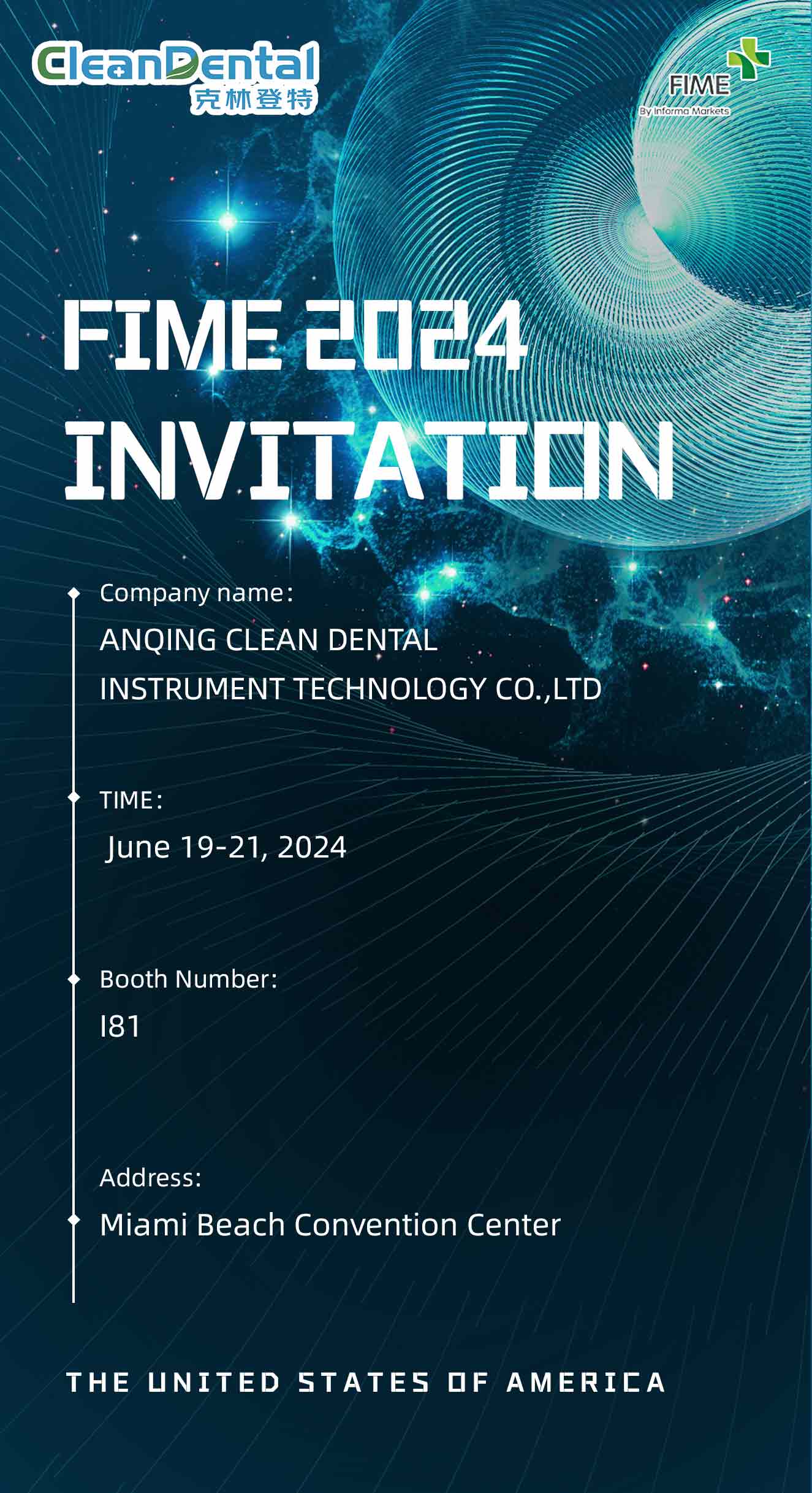How Clean Dental would showing in the  FIME exhibition?